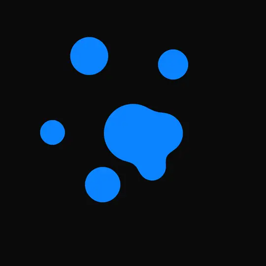 Goo: Shapes that pull apart into drops and flow back together.